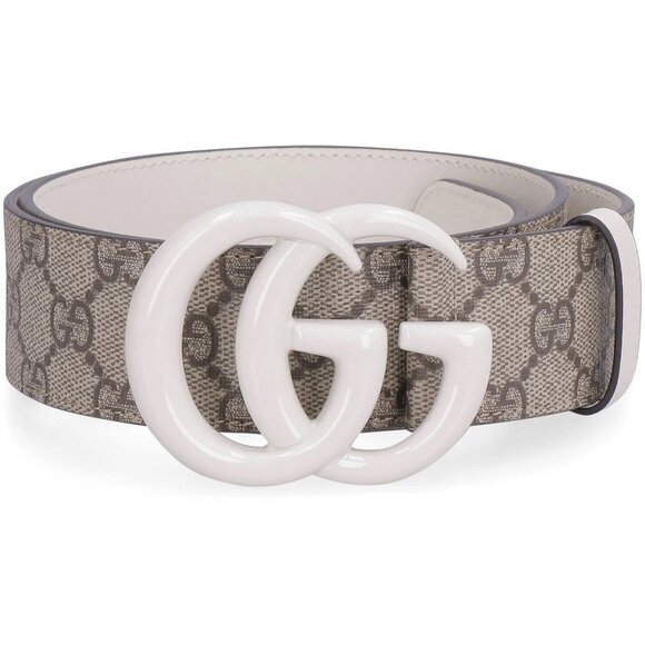 NEW Gucci Beige/White GG Supreme Canvas GG Marmont Buckle Belt 110 CM 44 IN main image 6